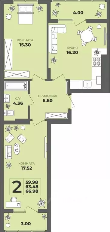 2-к кв. Калининградская область, Калининград ул. Генерала Толстикова, ... - Фото 1