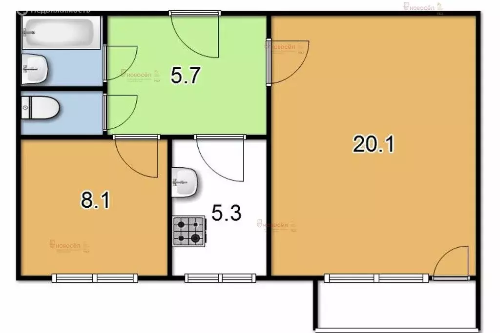 2-комнатная квартира: Екатеринбург, Советская улица, 7к4 (43 м) - Фото 0