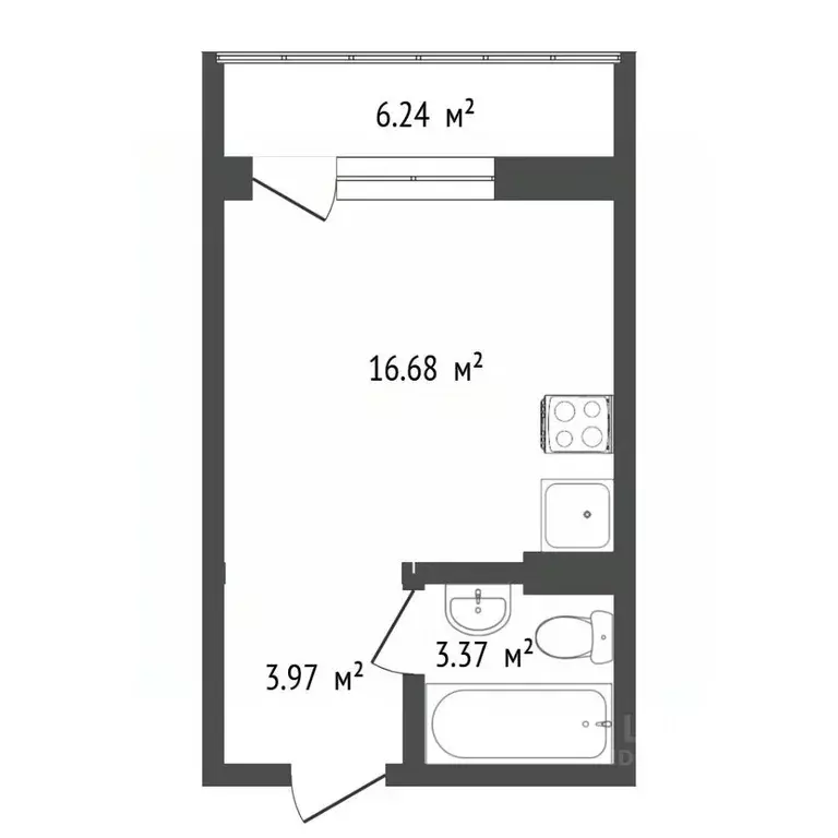 Студия Севастополь с. Орловка, ш. Качинское, 35/45 (23.3 м) - Фото 2