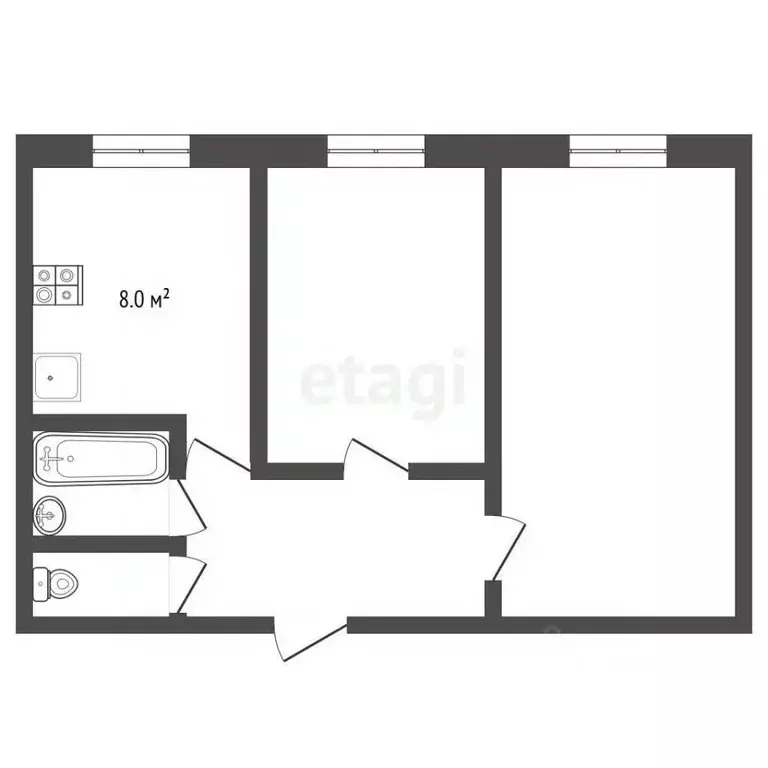2-к кв. Московская область, Балашиха ул. Сосновая, 1 (52.1 м) - Фото 2