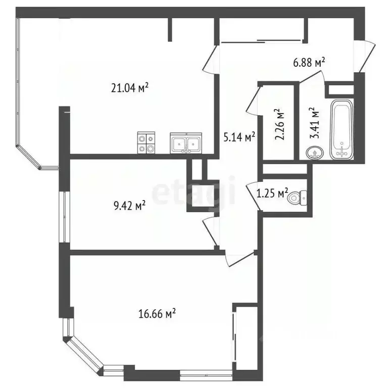 3-к кв. Московская область, Химки Ленинский просп., 16 (66.0 м) - Фото 1