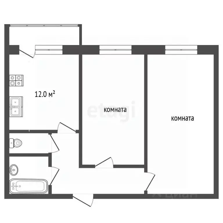 2-к кв. Московская область, Серпухов Юбилейная ул., 12 (59.0 м) - Фото 2