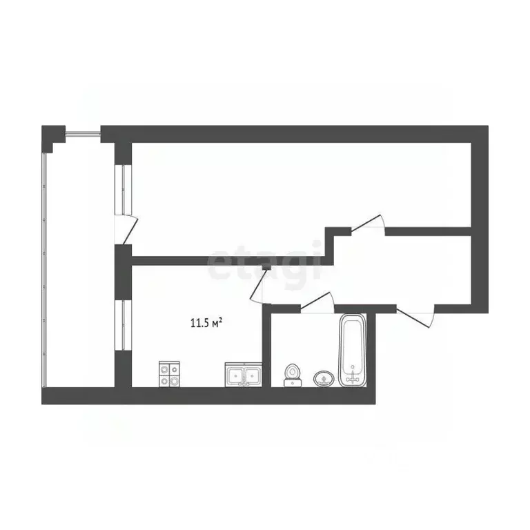 1-к кв. Тюменская область, Тюмень ул. Самарцева, 3 (44.7 м) - Фото 2