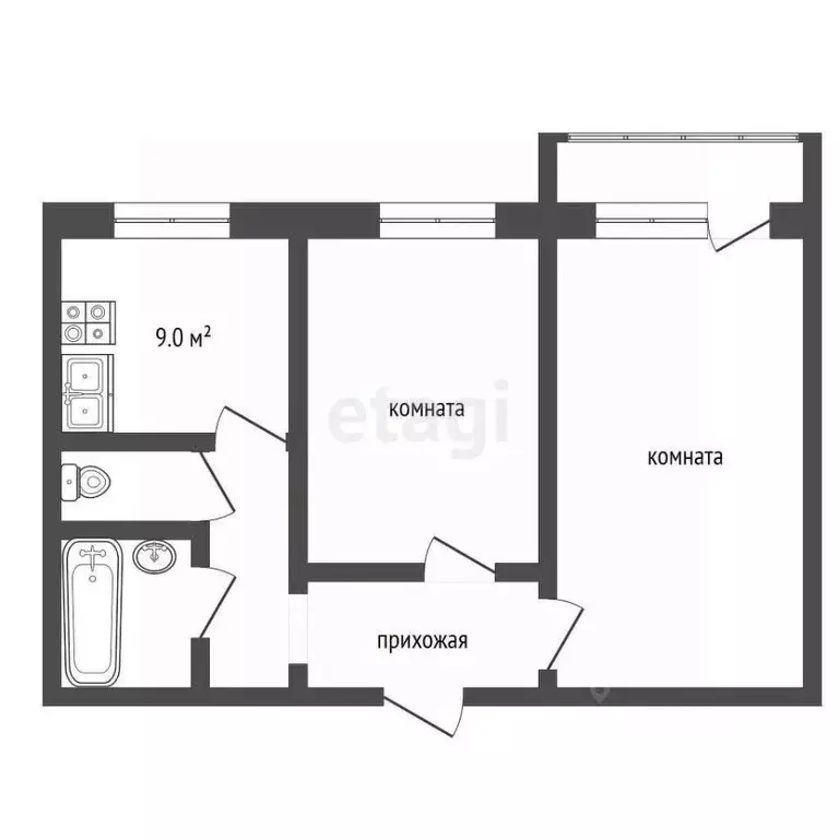 2-к кв. Челябинская область, Челябинск ул. Богдана Хмельницкого, 42 ... - Фото 2
