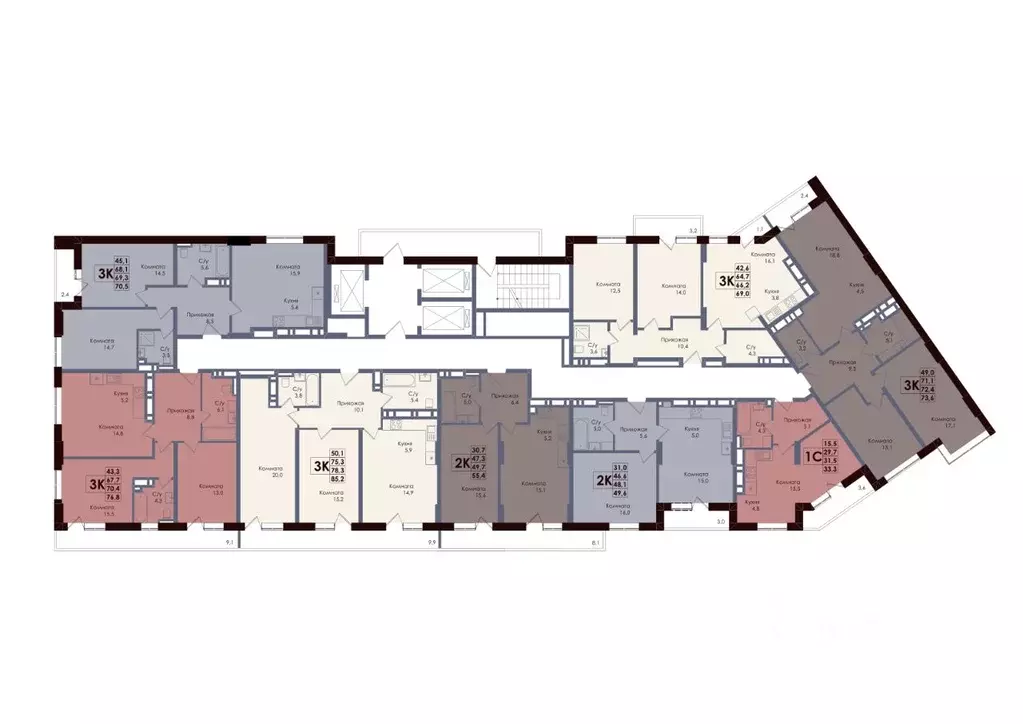 2-к кв. Ростовская область, Ростов-на-Дону просп. Стачки, 196 (49.7 м) - Фото 2