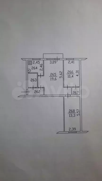 3-к. квартира, 56,5 м, 3/5 эт. - Фото 0