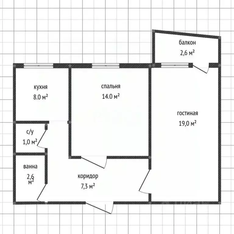 2-к кв. Краснодарский край, Белореченск ул. Гоголя, 24 (52.4 м) - Фото 2