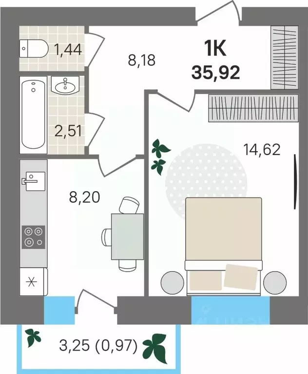 1-к кв. Пермский край, Пермский муниципальный округ, с. Култаево ул. ... - Фото 1