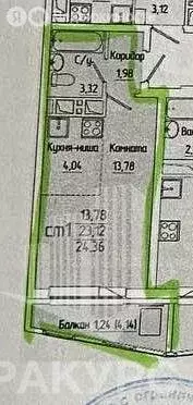 Квартира-студия: Пермь, Муромская улица, 24А (24.36 м) - Фото 0