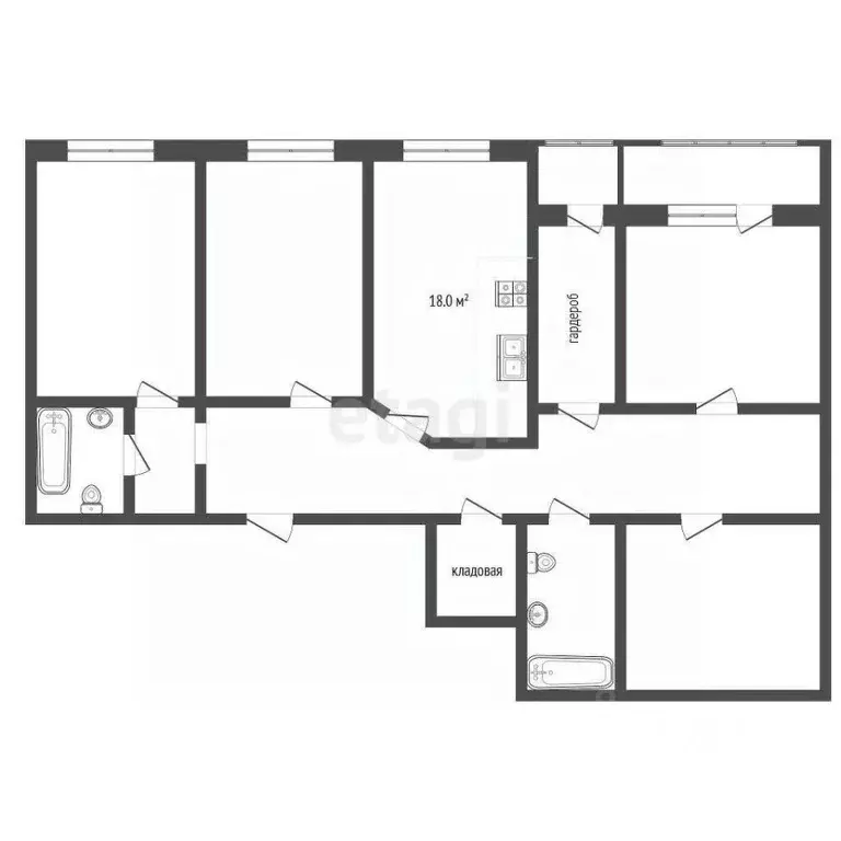 4-к кв. Ставропольский край, Пятигорск Московская ул. (129.6 м) - Фото 1