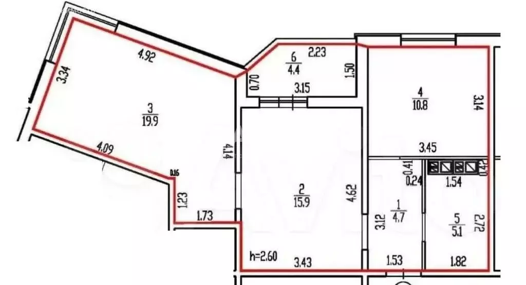2-комнатная квартира: Брянск, улица имени О.Н. Строкина, 8 (60.8 м) - Фото 1