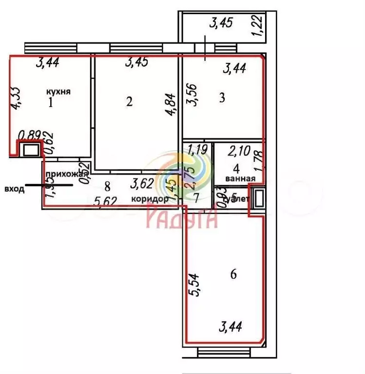 3-к. квартира, 84 м, 5/17 эт. - Фото 0