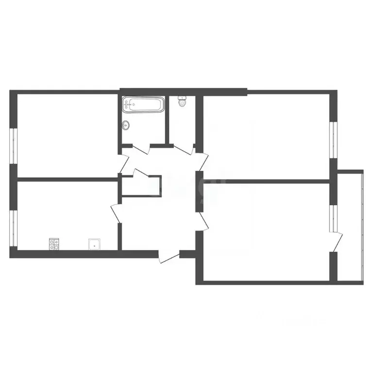 3-к кв. Тульская область, Богородицк Полевая ул., 32 (59.4 м) - Фото 1