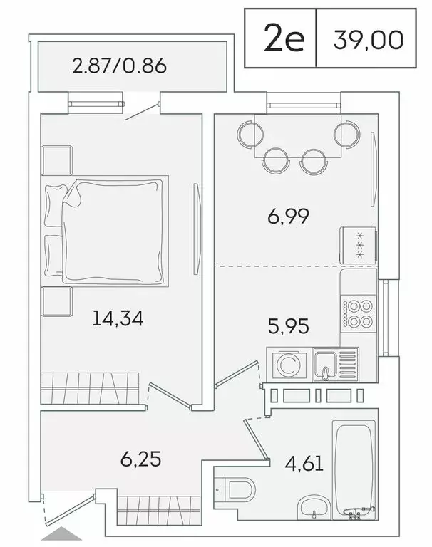 1-комнатная квартира: Мурино, Екатерининская улица, 11 (38 м) - Фото 0