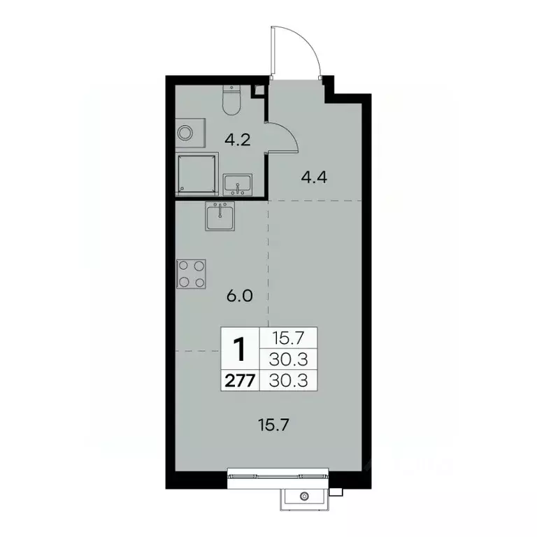 1-к кв. Москва Куркинское ш., 15С3 (30.3 м) - Фото 0