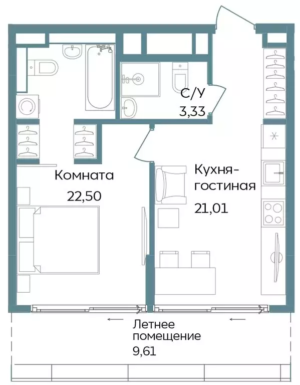 2-комнатная квартира: Республика Крым, Саки, курортный кластер Темпо ... - Фото 1