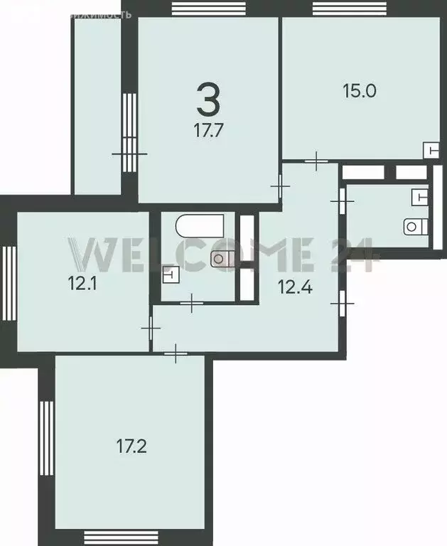 3-комнатная квартира: Москва, Балаклавский проспект, 17 (82 м) - Фото 0