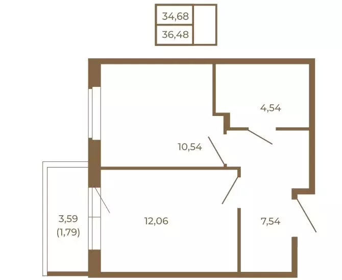 1-комнатная квартира: Сертолово, ЖК Новая История (36.48 м) - Фото 2