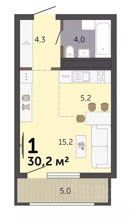 Студия Свердловская область, Екатеринбург Малевич жилой комплекс (30.2 ... - Фото 2