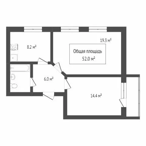 2-комнатная квартира: Томск, Иркутский проезд, 11А (52 м) - Фото 0