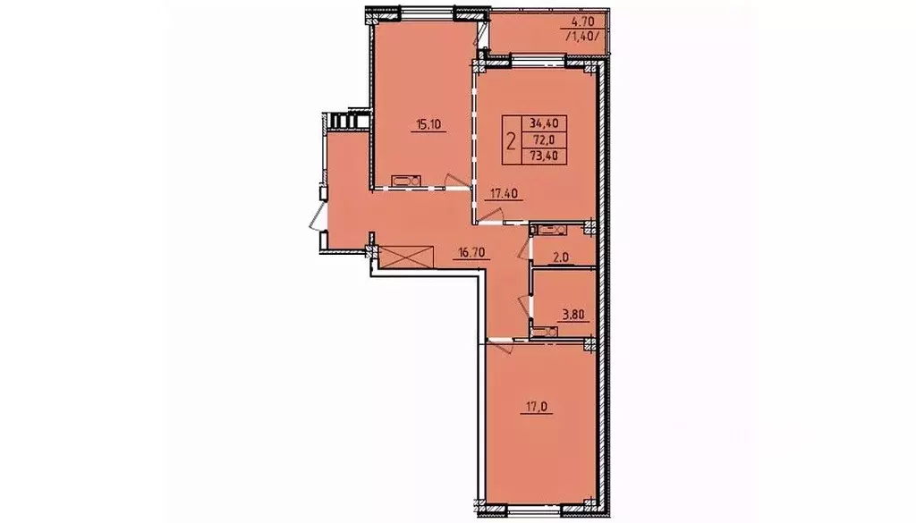 2-к кв. Омская область, Омск Волгоградская ул., 48 (75.6 м) - Фото 0