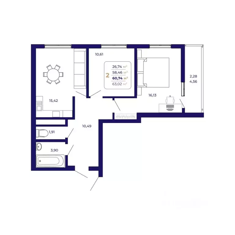 2-к кв. Башкортостан, Уфа Затон-Восточный жилрайон, Паруса жилой ... - Фото 0