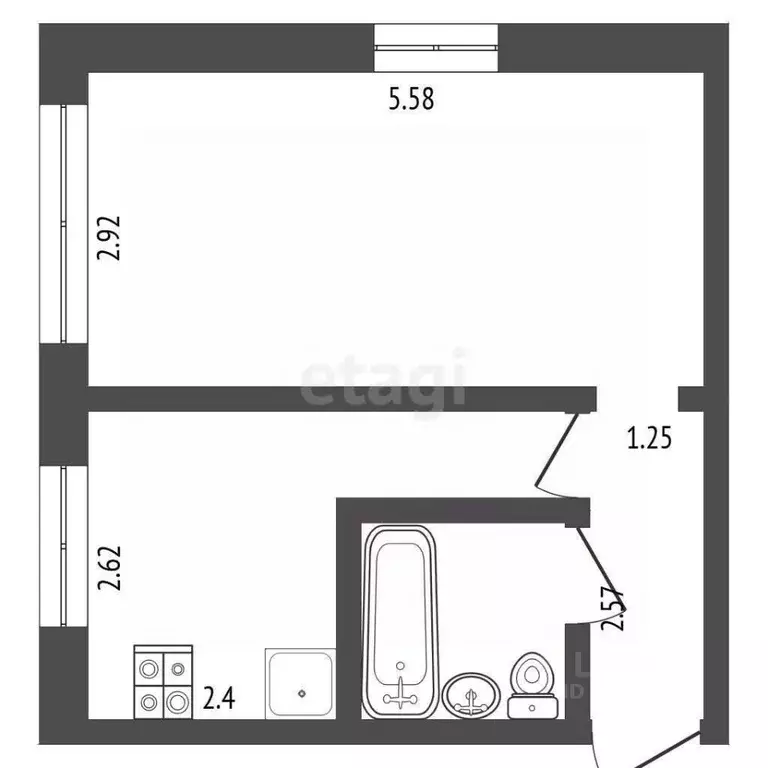 1-к кв. Хабаровский край, Амурск Комсомольский просп., 11 (30.7 м) - Фото 1