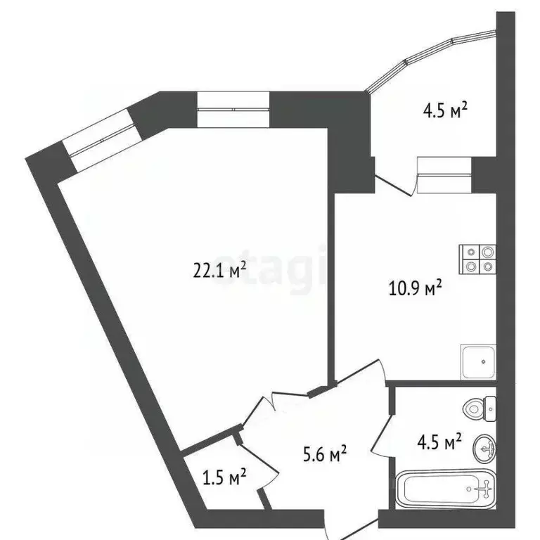 1-к кв. Орловская область, Орел Раздольная ул., 37Б (46.9 м) - Фото 1