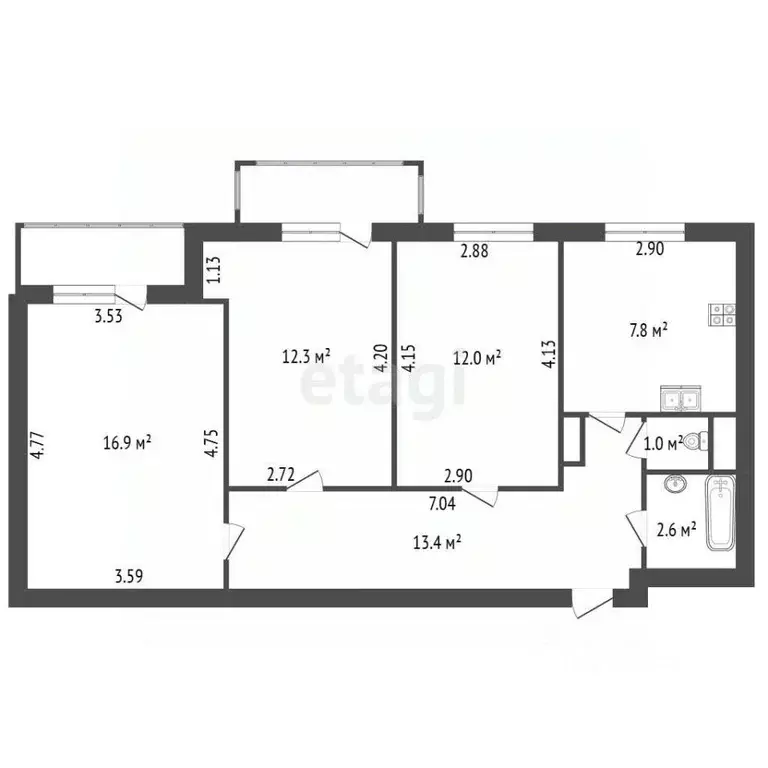 3-к кв. Санкт-Петербург Морская наб., 27к1 (66.0 м) - Фото 2