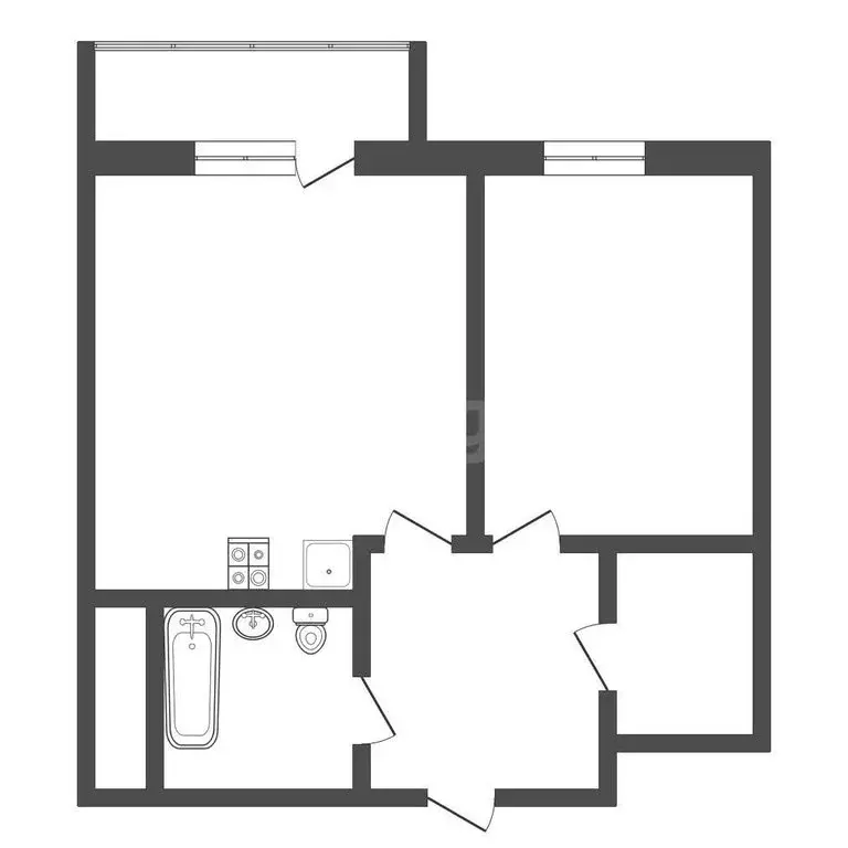 1-комнатная квартира: Тула, улица Полка Нормандия-Неман, 35А (36 м) - Фото 1
