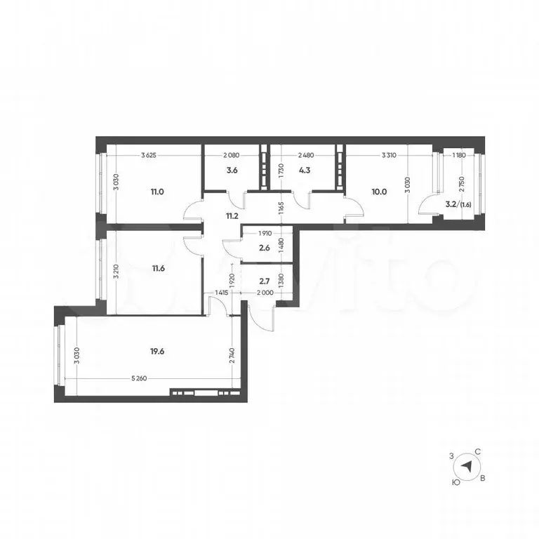 3-к. квартира, 78,2 м, 6/8 эт. - Фото 1