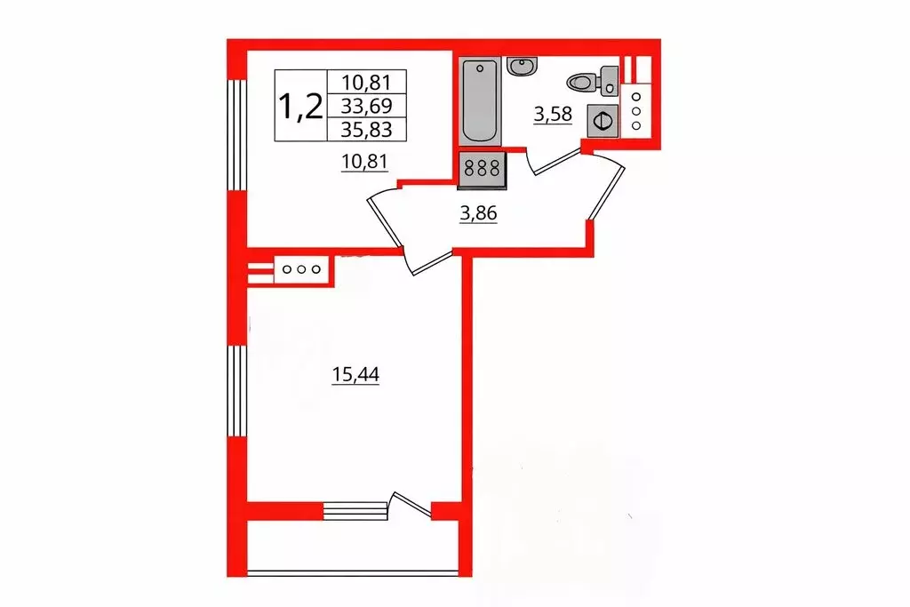 1-комнатная квартира: Санкт-Петербург, проспект Авиаконструкторов, 69 ... - Фото 1