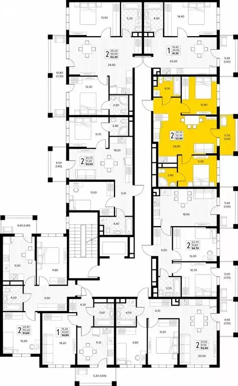 2-комнатная квартира: Сукко, жилой комплекс Кипарис (53.9 м) - Фото 1