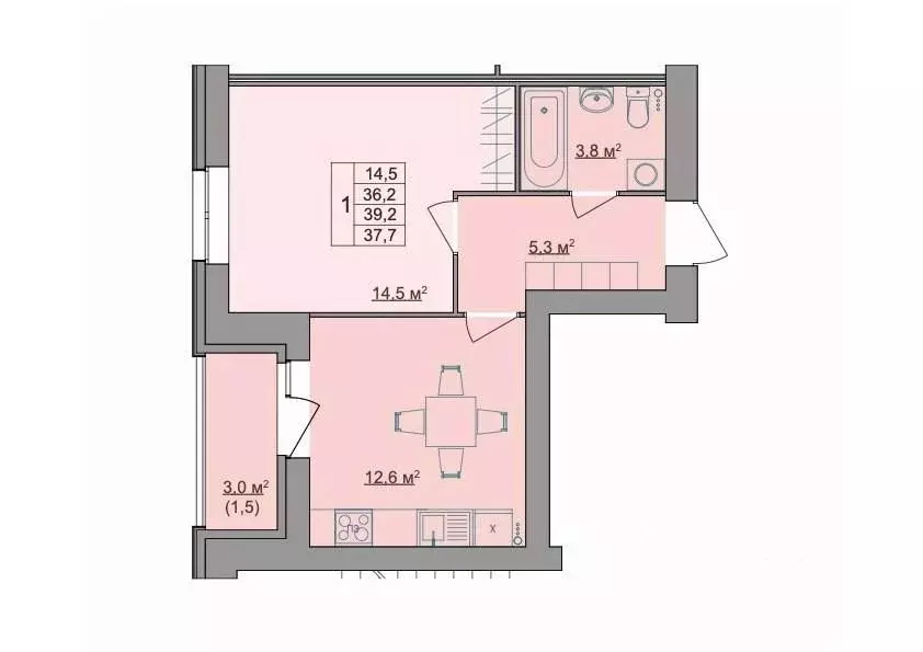 1-к кв. Костромская область, Кострома Магистральная ул., 49А (37.7 м) - Фото 1
