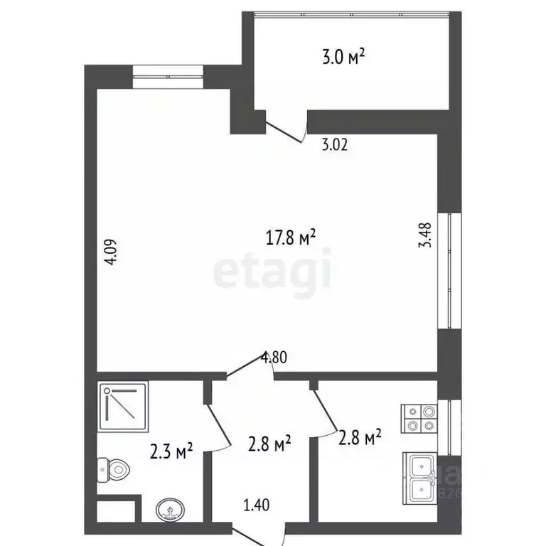 1-к кв. Крым, Ялта ул. Блюхера, 40 (26.1 м) - Фото 2