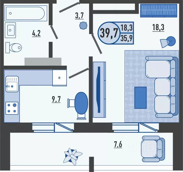 1-к кв. Орловская область, Орловский район, д. Образцово ул. Николая ... - Фото 1
