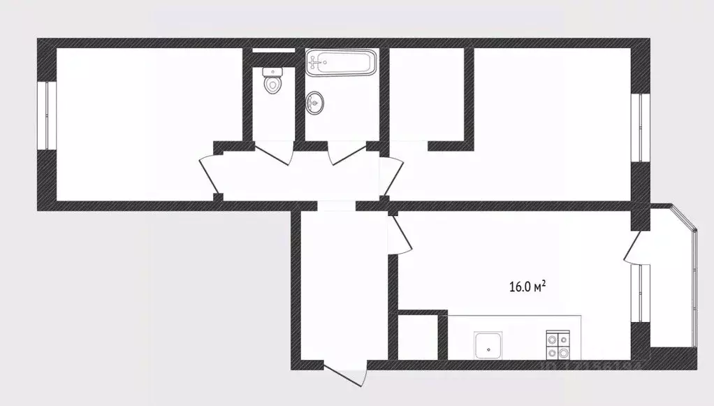 2-к кв. Тюменская область, Тюмень ул. Валентины Трофимовой, 4к1 (67.7 ... - Фото 2