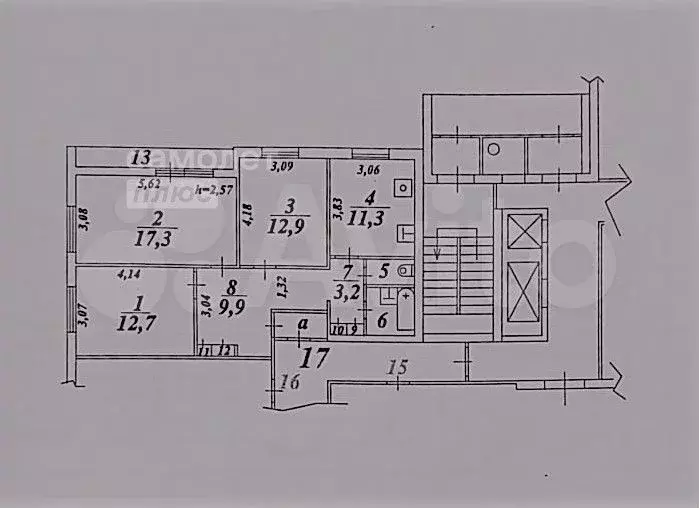 3-к. квартира, 75,7 м, 3/14 эт. - Фото 0