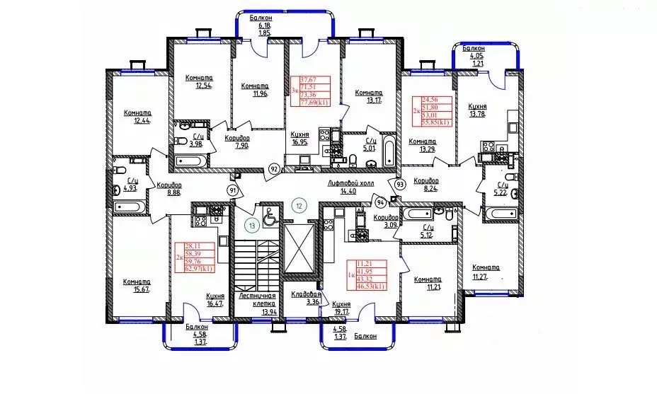3-к кв. Калининградская область, Калининград ул. Дубовая Аллея (73.36 ... - Фото 2