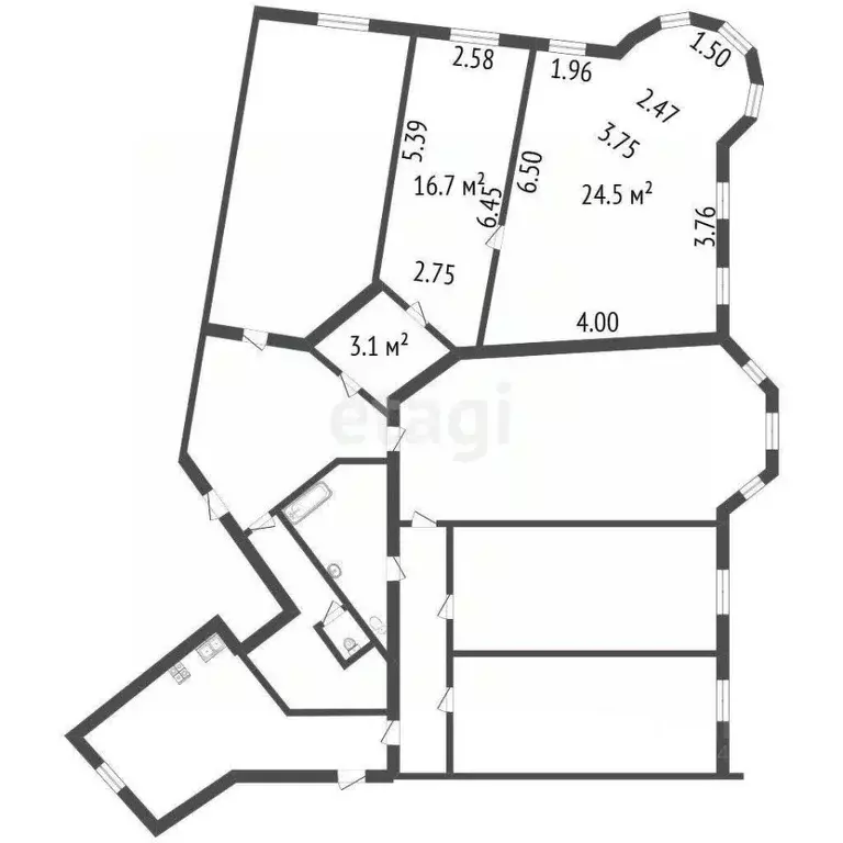 Комната Санкт-Петербург Кронверкская ул., 17/1 (41.2 м) - Фото 2