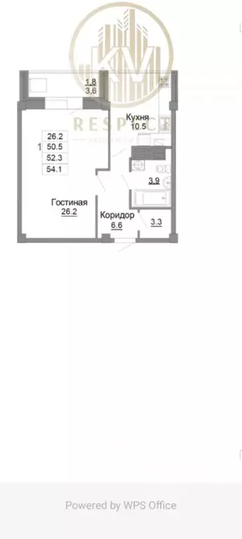 1-к кв. Ставропольский край, Ессентуки Октябрьская ул., 8 (50.7 м) - Фото 1
