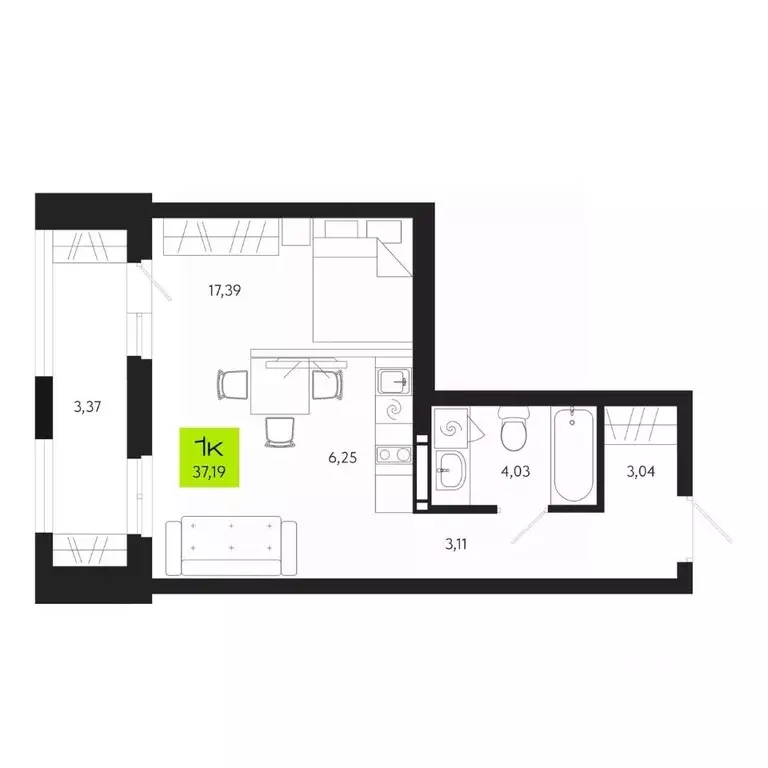 1-к кв. Томская область, Томск Уютный жилой квартал, ул. Маяковского, ... - Фото 1