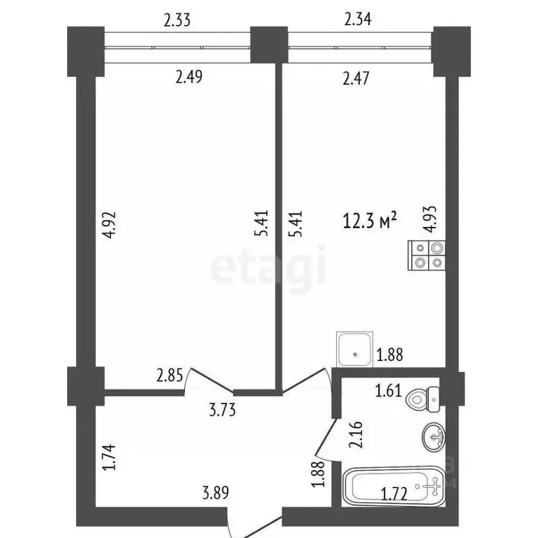 1-к кв. Мордовия, Саранск ул. Победы, 26/1 (40.7 м) - Фото 2