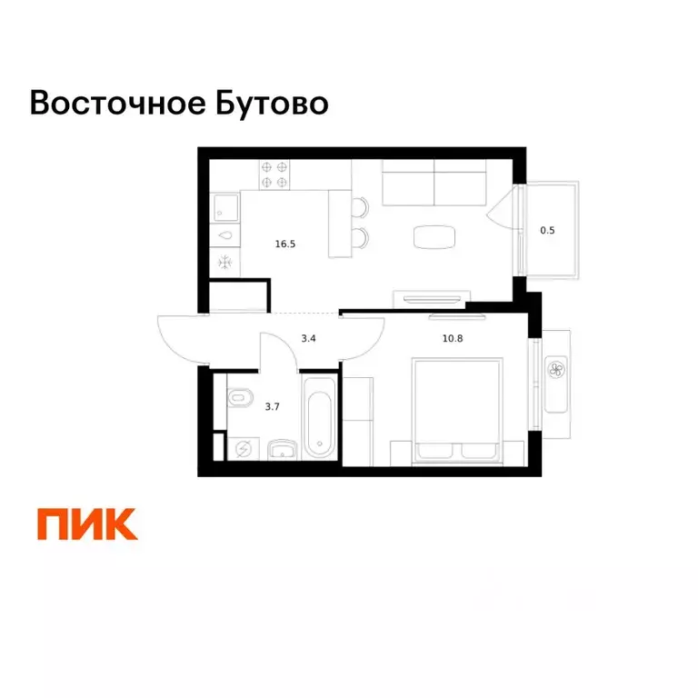 1-к кв. Московская область, Ленинский городской округ, Боброво пгт ... - Фото 1