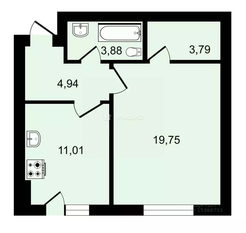 1-к кв. Калининградская область, Калининград Чкаловск мкр, ул. ... - Фото 2