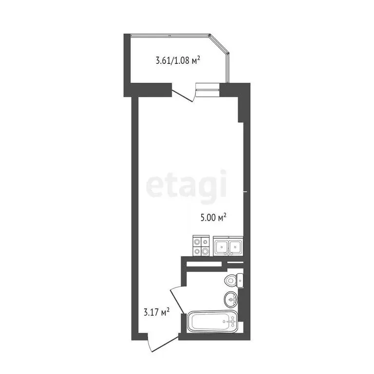 Квартира-студия: Ростов-на-Дону, микрорайон Берберовка, Горсоветская ... - Фото 1