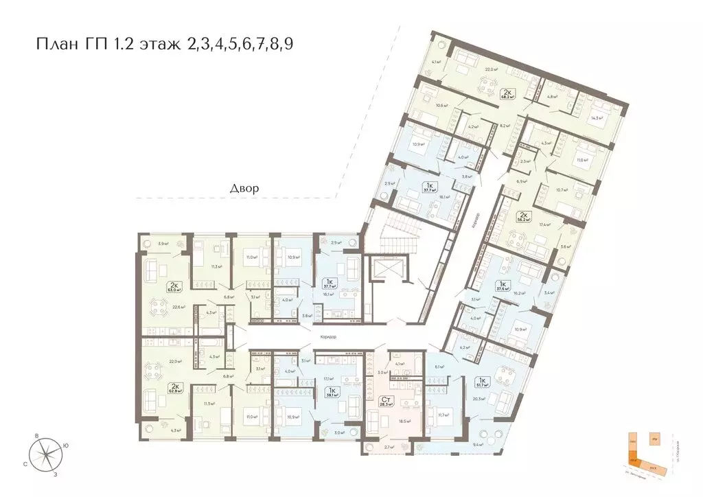 1-комнатная квартира: Тюмень, Заполярная улица, 3 (37.7 м) - Фото 1