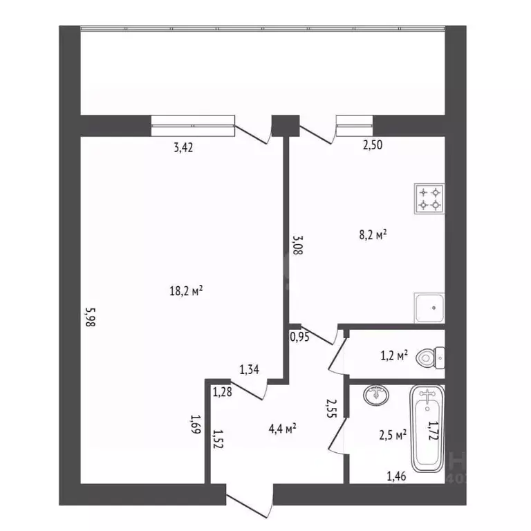 1-к кв. Башкортостан, Уфа ул. Кирова, 47/1 (71.1 м) - Фото 2