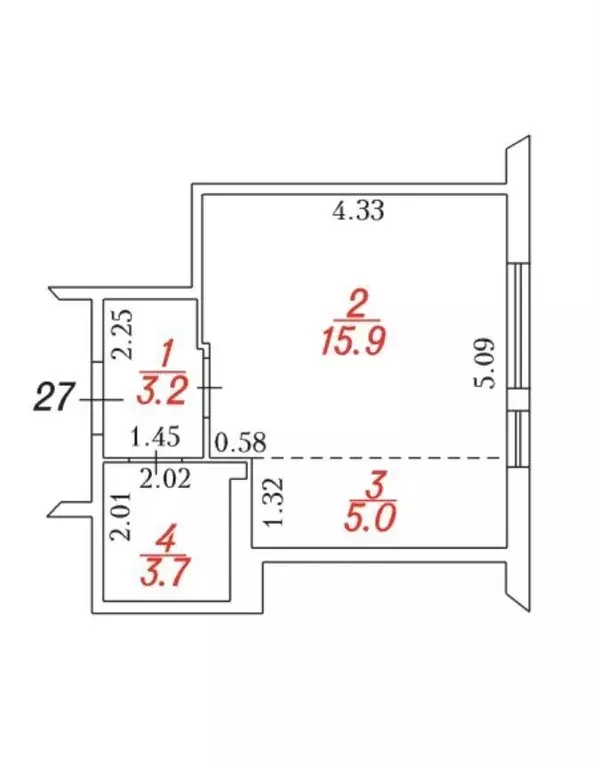 1-к кв. Кемеровская область, Кемерово ул. Ворошилова, 36 (27.0 м) - Фото 0