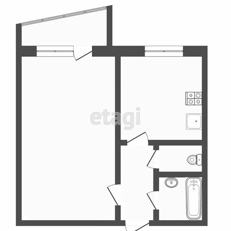 1-комнатная квартира: Тюмень, улица Софьи Ковалевской, 11 (32.9 м) - Фото 1